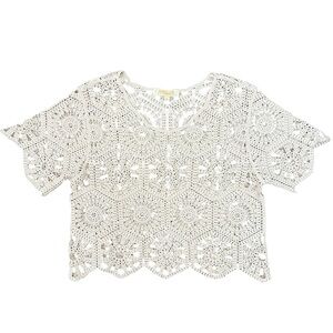 Rebellion Again Women’s Crochet Crop Top Size Small